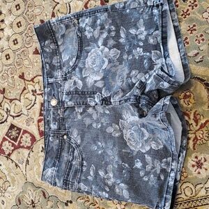Faded Glory floral Denim jean shorts Size 12